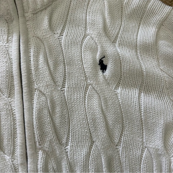 Ralph Lauren Cable Knit Zip Up High Neck Sweater - Picture 2 of 5
